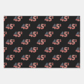 Donald Trump 45 Squared American Flag Patriotic Inpakpapier Vel (Voorkant)