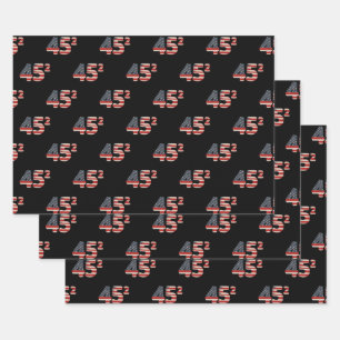 Donald Trump 45 Squared American Flag Patriotic Inpakpapier Vel