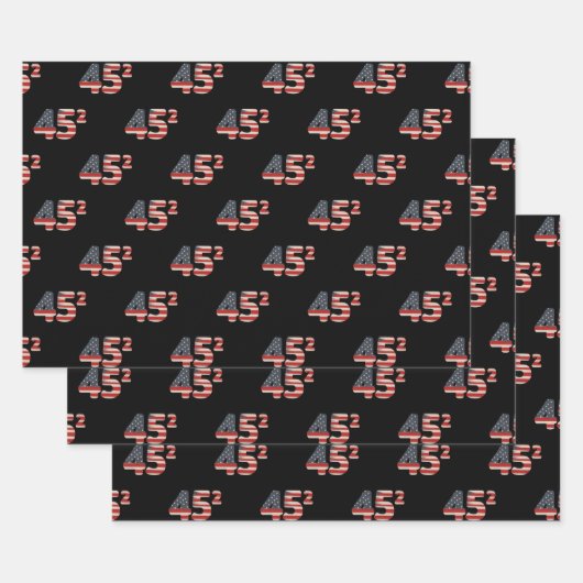Donald Trump 45 Squared American Flag Patriotic Inpakpapier Vel (Set)
