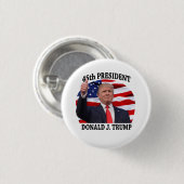 DONALD TRUMP 45TH PRESIDENT ROND BUTTON (Voorkant /achterkant)