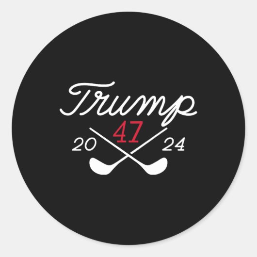 Donald Trump 47 2024 Ronde Sticker (Voorkant)