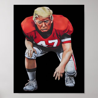 Donald Trump 47 Amerikaanse Voetbalspeler Grappig  Poster