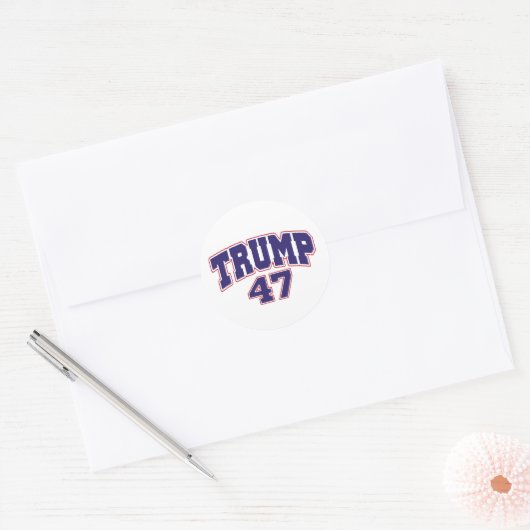 Donald Trump 47 Ronde Sticker (Envelop)