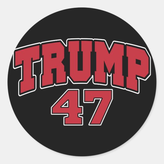 Donald Trump 47 Ronde Sticker (Voorkant)