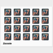 Donald Trump 47 Vierkante Sticker (Vel)
