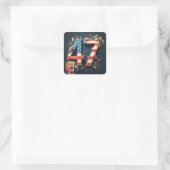 Donald Trump 47 Vierkante Sticker (Tas)
