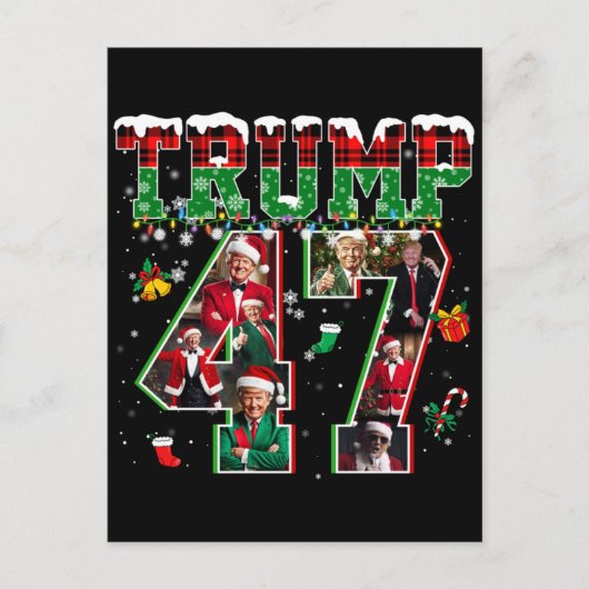 Donald Trump 47e President 2024 Kerstman Briefkaart (Voorkant)