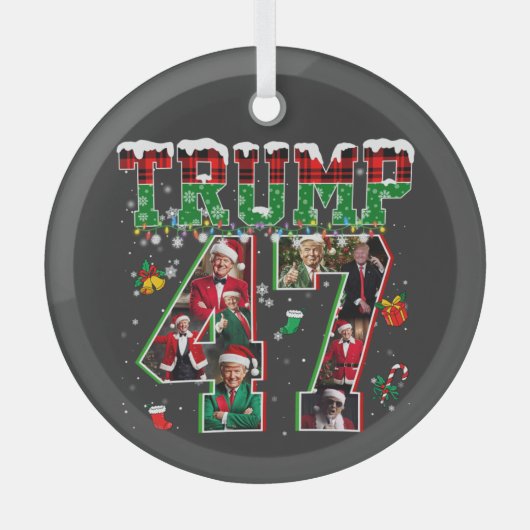 Donald Trump 47e President 2024 Kerstman Glas Ornament (Voorkant)