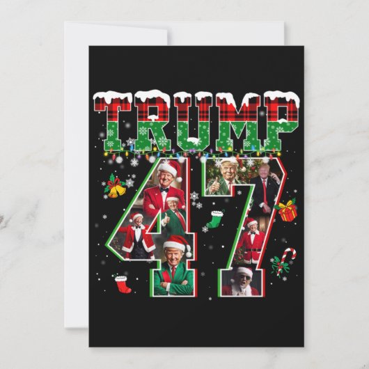 Donald Trump 47e President 2024 Kerstman Kaart (Voorkant)