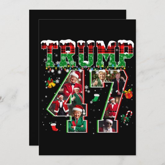 Donald Trump 47e President 2024 Kerstman Kaart (Voorkant / Achterkant)
