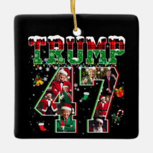 Donald Trump 47e President 2024 Kerstman Keramisch Ornament