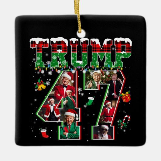 Donald Trump 47e President 2024 Kerstman Keramisch Ornament (Voorkant)