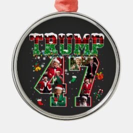 Donald Trump 47e President 2024 Kerstman Metalen Ornament