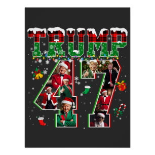 Donald Trump 47e President 2024 Kerstman Perfect Poster