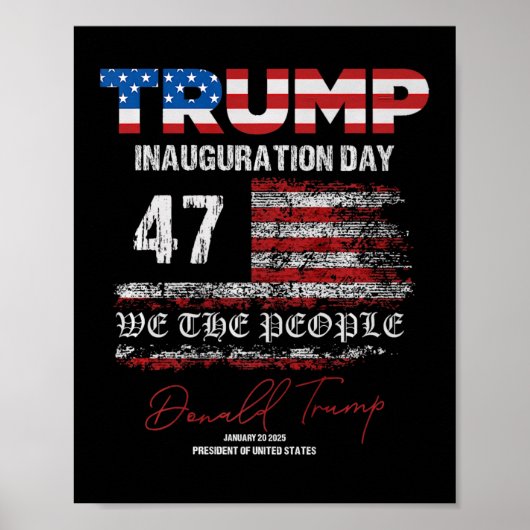 Donald Trump 47e President 2025 Inauguratie Vereni Poster (Voorkant)