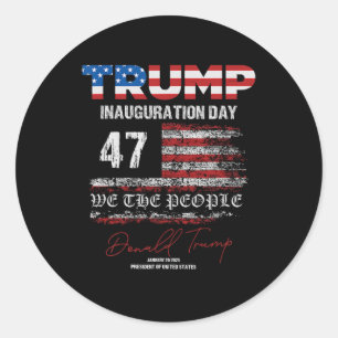 Donald Trump 47e President 2025 Inauguratie Vereni Ronde Sticker