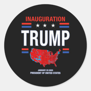 Donald Trump 47e President 2025 Inauguratie Vereni Ronde Sticker