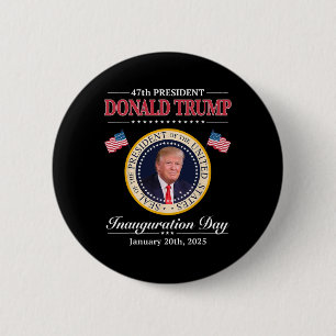 Donald Trump 47e president inauguratie 2025 aanhan Ronde Button 5,7 Cm