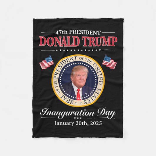 Donald Trump 47e President Inauguratie 2025 Supp Fleece Deken (Voorkant)