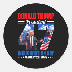 Donald Trump 47e President Inauguratiedag Janua Ronde Sticker