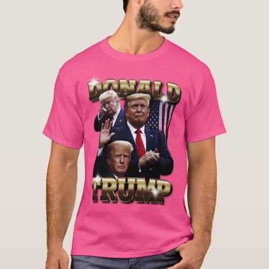 Donald Trump 90S Bootleg Design T-shirt (Voorkant)