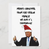 DONALD TRUMP Aangepaste Kerstmis Plat Kerstkaart (Voorkant)