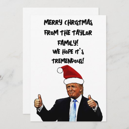 DONALD TRUMP Aangepaste Kerstmis Plat Kerstkaart (Voorkant / Achterkant)