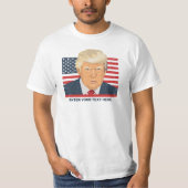 Donald Trump Aangepaste Tekst Amerikaans T-shirt (Voorkant)