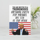 DONALD TRUMP AANGEPASTE VERJAARDAG FEESTUITNODIGIN KAART (Staand voorkant)