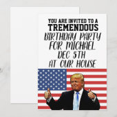 DONALD TRUMP AANGEPASTE VERJAARDAG FEESTUITNODIGIN KAART (Voorkant / Achterkant)