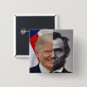 Donald Trump Abraham Lincoln Vierkante Button 5,1 Cm (Voorkant /achterkant)