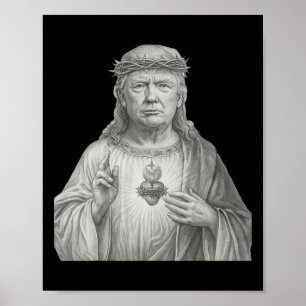 Donald Trump Als Jezus - Geloof En Patriottisme Vo Poster