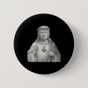 Donald Trump Als Jezus - Geloof En Patriottisme Vo Ronde Button 5,7 Cm