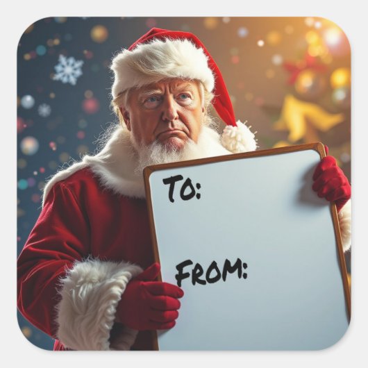 Donald Trump als kerstman voor kerst Vierkante Sticker (Voorkant)