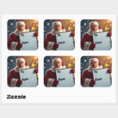 Donald Trump als kerstman voor kerst Vierkante Sticker (Vel)