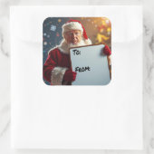 Donald Trump als kerstman voor kerst Vierkante Sticker (Tas)