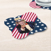 Donald Trump als oom Sam ~ Stars & Stripes ~ 2020 Kartonnen Onderzetters (Gekanteld)