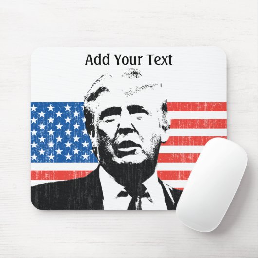 Donald Trump American Flag addText Muismat (Met muis)