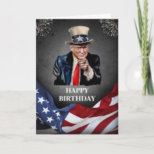 DONALD TRUMP AMERICAN FLAG BIRTHDAY KAART