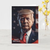 DONALD TRUMP AMERICAN FLAG BIRTHDAY KAART (Gele Bloem)