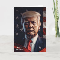 DONALD TRUMP AMERICAN FLAG BIRTHDAY KAART