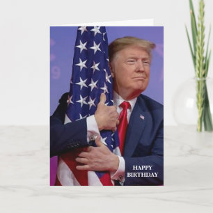 DONALD TRUMP AMERICAN FLAG BIRTHDAY KAART