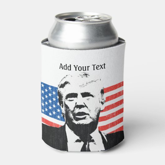 Donald Trump American Flag Custom Text Blikjeskoeler (Blikje Voorkant)