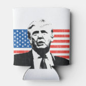 Donald Trump American Flag Custom Text Blikjeskoeler (Achterkant)