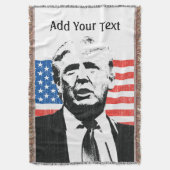 Donald Trump American Flag Custom Text Deken (Voorkant Verticaal)