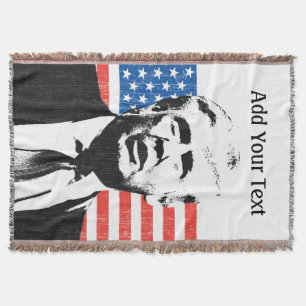 Donald Trump American Flag Custom Text Deken