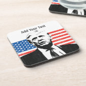 Donald Trump American Flag Custom Text Drankjes Onderzetter (Linkerzijde)