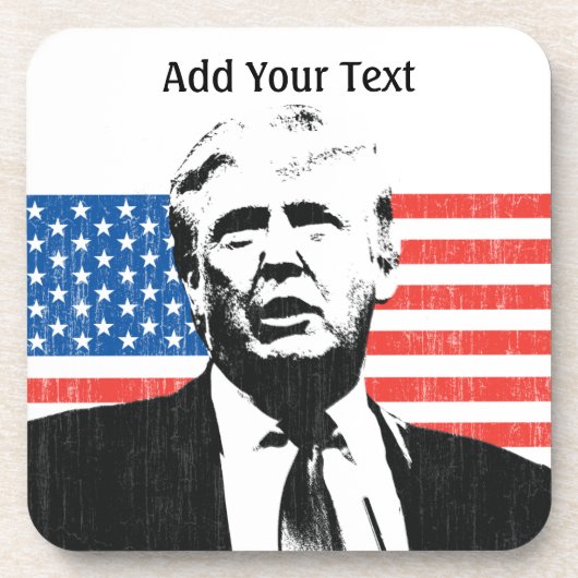 Donald Trump American Flag Custom Text Drankjes Onderzetter (Voorkant)
