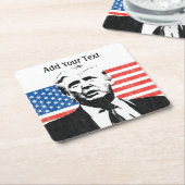 Donald Trump American Flag Custom Text Kartonnen Onderzetters (Schuin)