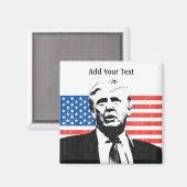 Donald Trump American Flag Custom Text Magneet (Voorkant / Achterkant)